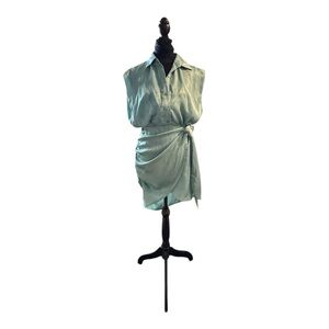 Iridescent Wrap Apple Green Dress